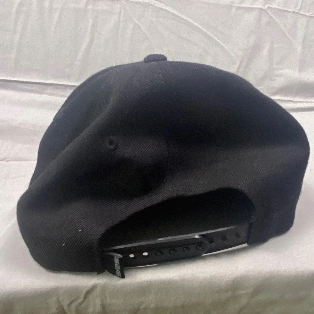 Pink Dolphin Ghost Patch Snapback Hat Mens OSFM Black Cap Flat Brim Streetwear